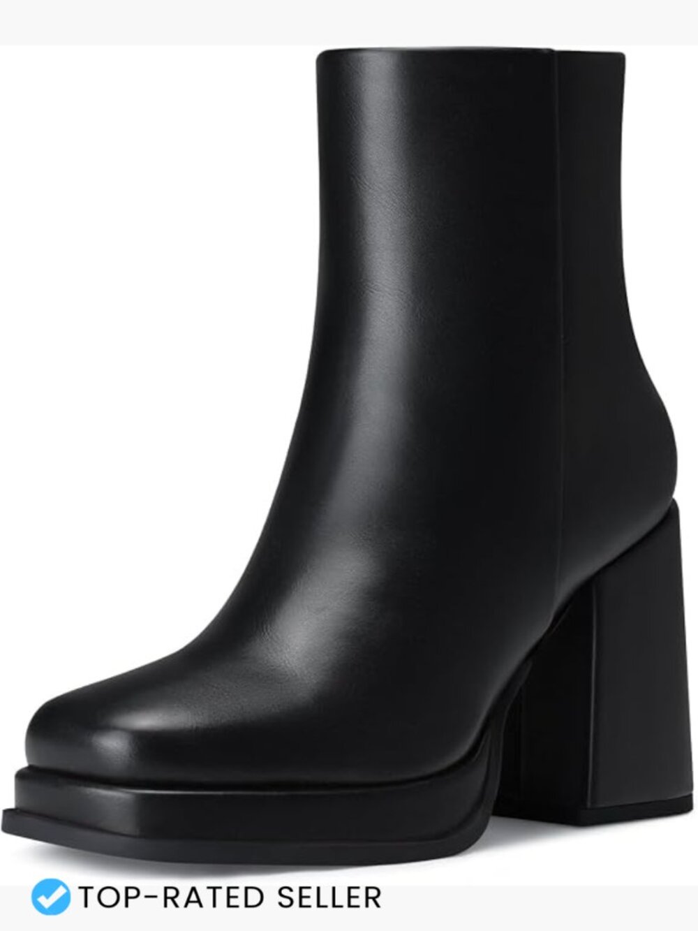 Chunky Platform Ankle Boots, Comfortable Block Heel Bootie for Fall Winter,